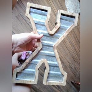 Tin & Wood Big Letter X